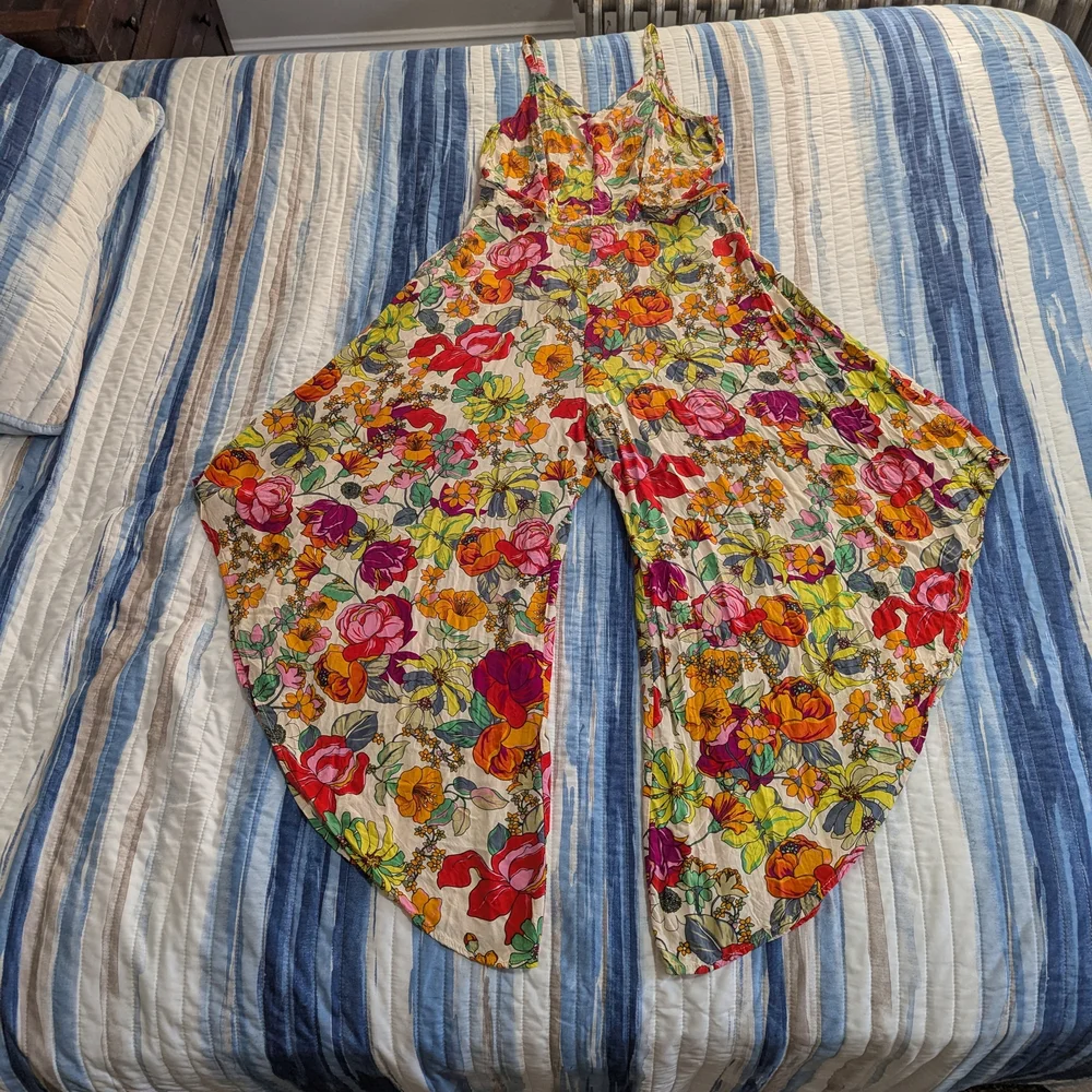 MSK Red and Yellow Asymmetrical High-Low Jumpsuit - Picture 2 of 7